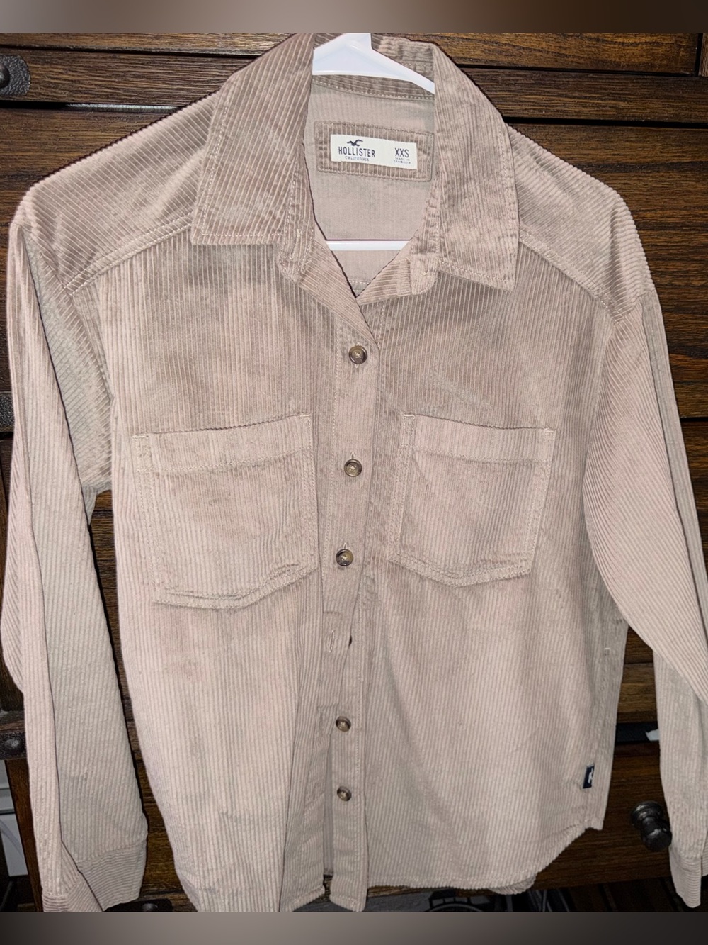 Hollister Women’s Beige Corduroy Shirt Jacket